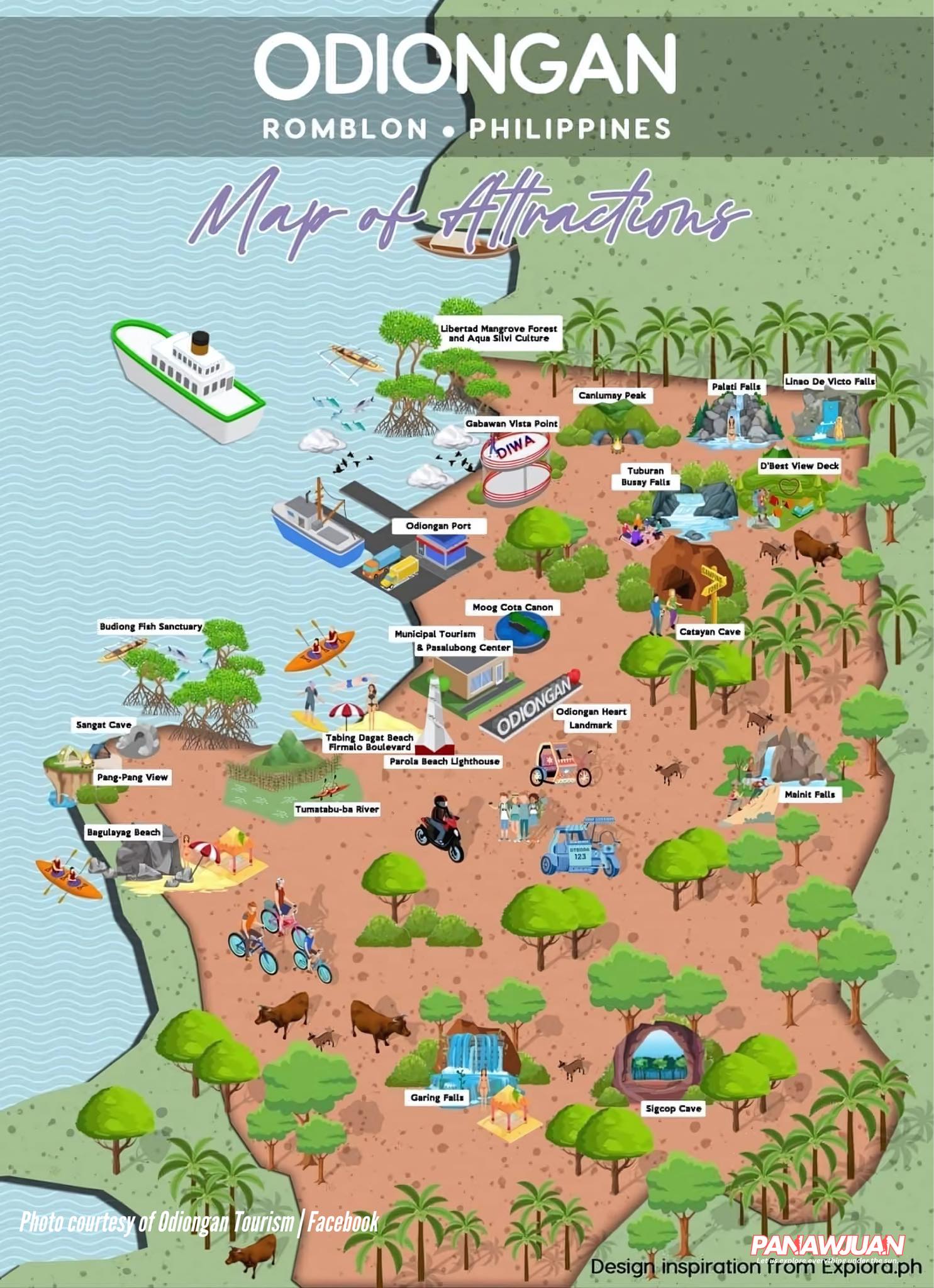 Map of Attractions in Odiongan